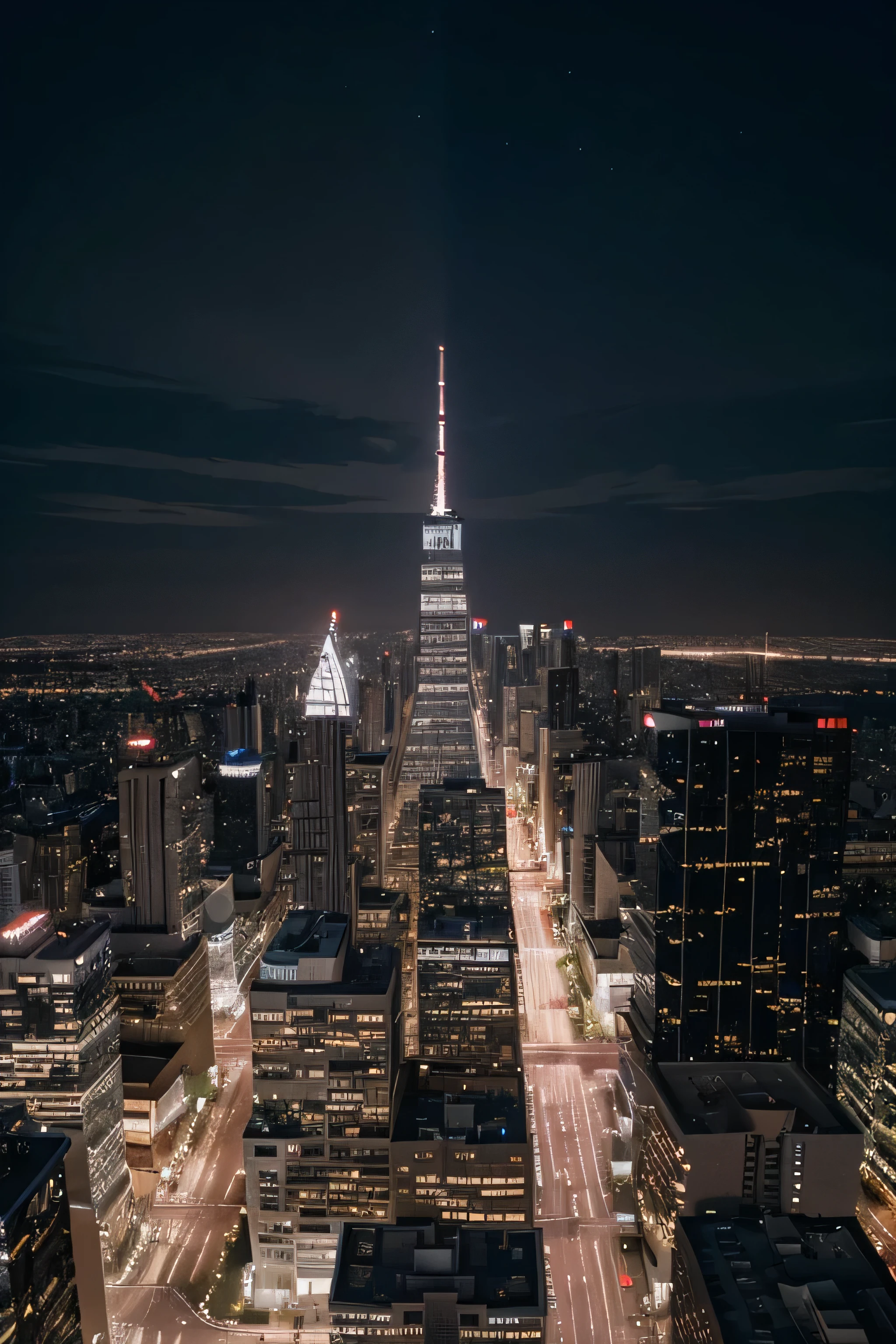 Photos in the city, 2,000 x 2,400 pixels, at night, Realistic picture, 8K, tall building, There are many lights.,  
