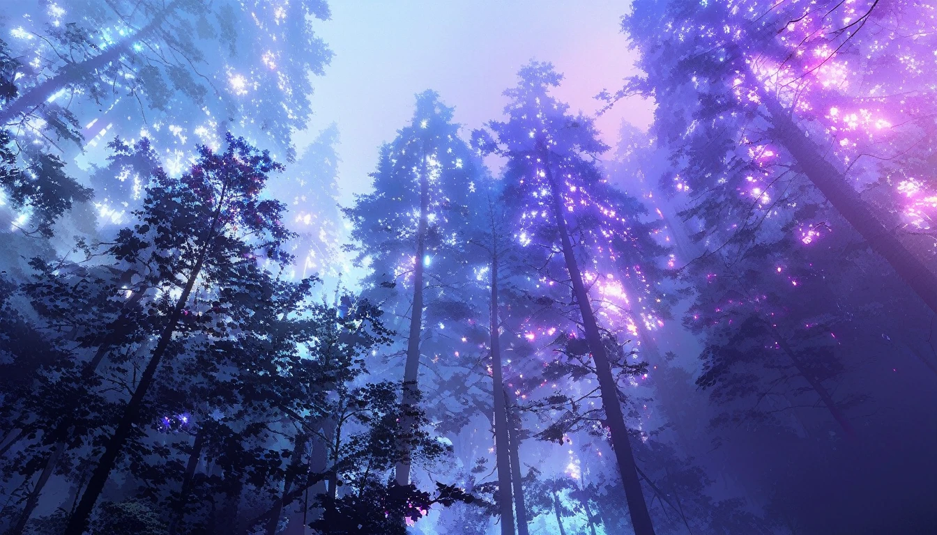 Trees in the fog々Sunlight shines in from between, Cinematic forest lighting, Luminous Forest, Foggy volumetric light morning,  Forest Fog Planet, Volume Fog Resolution, Volumetric Light Fog, Cyberpunk Forest, Forest rays,  Vast forests, Psychedelic lush pine forest, Volumetric Fog and Light