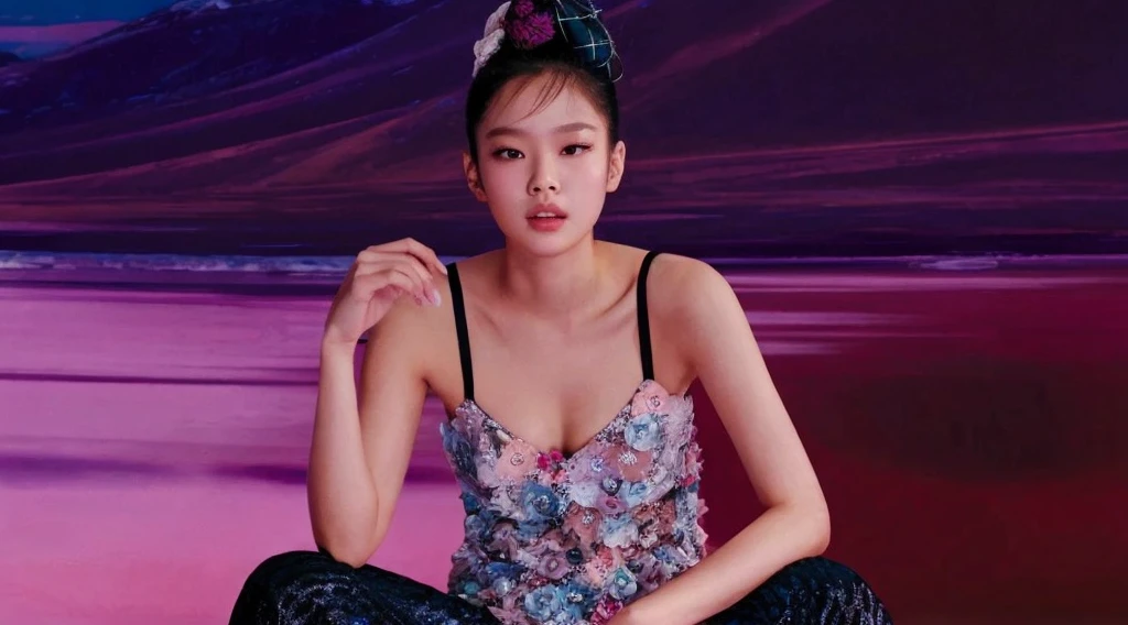 there is a woman with a very long hair and a bra top, blackpink jennie, yanjun chengt, jaeyeon nam, south east asian with round face, young adorable korean face, heonhwa choe, asian features, korean face features, taejune kim, gongbi, perfect face model, lee ji-eun, lee ji - eun, big breast
