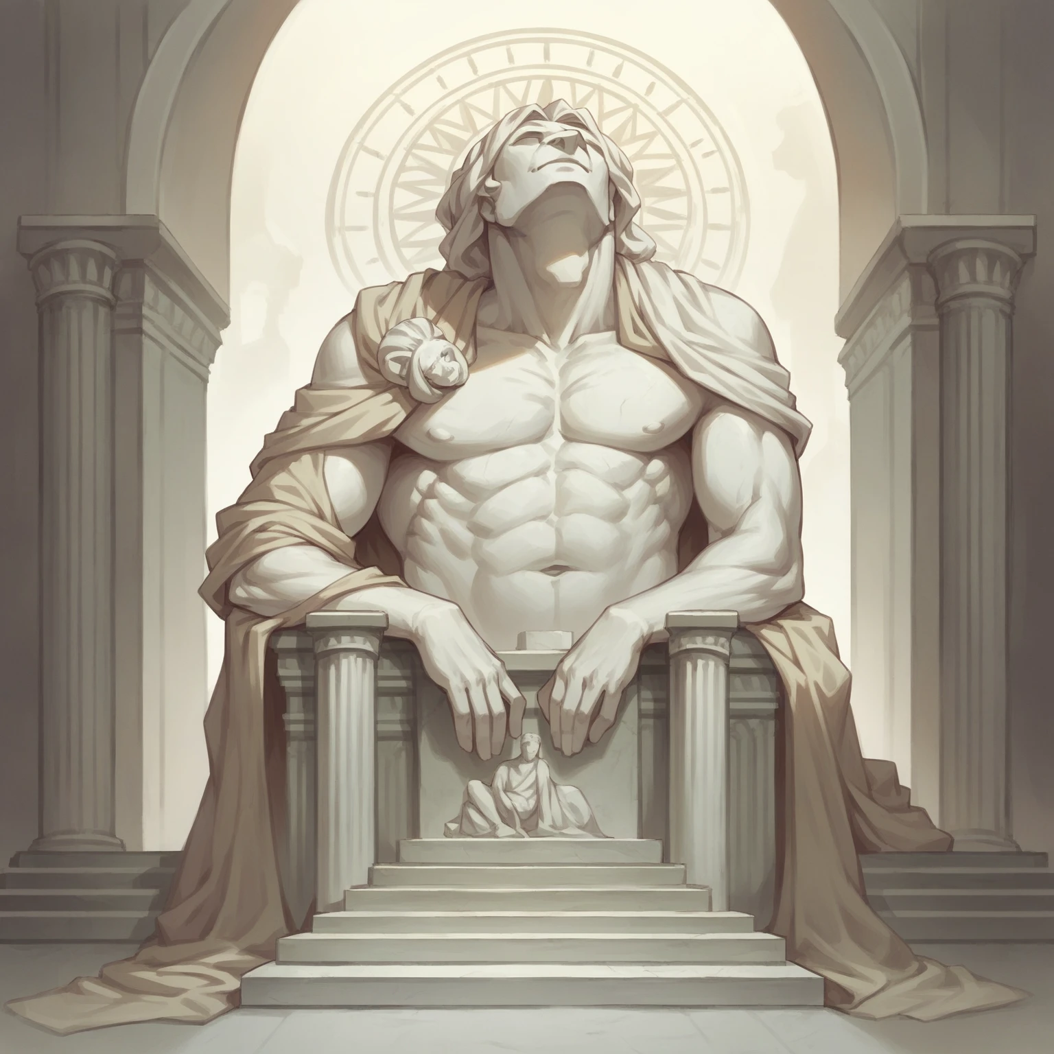 Hollow marble statue