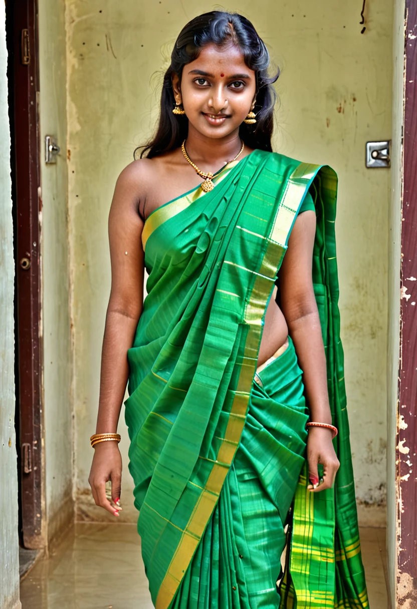 A traditional tamilnadu girl wearing saree and showing her  and his nipples .and opening her dress and showing her nude pussy juice 