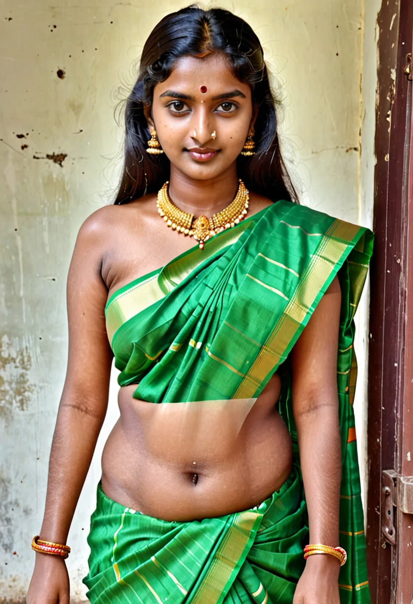 A traditional tamilnadu girl wearing saree and showing her  and his nipples .and opening her dress and showing her nude pussy juice 