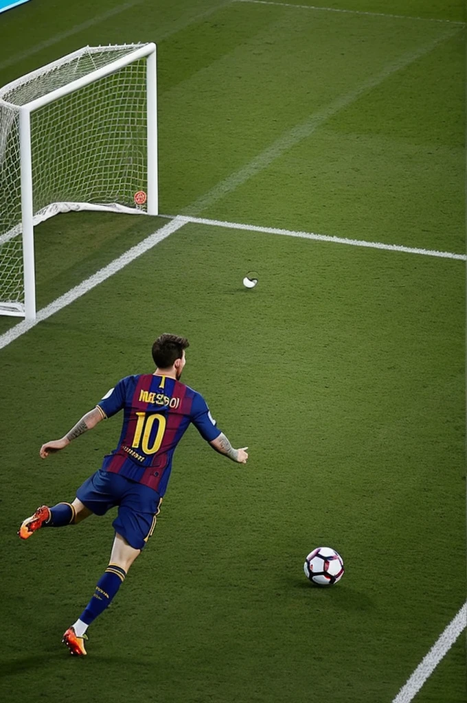 Drawing of messi shooting goal