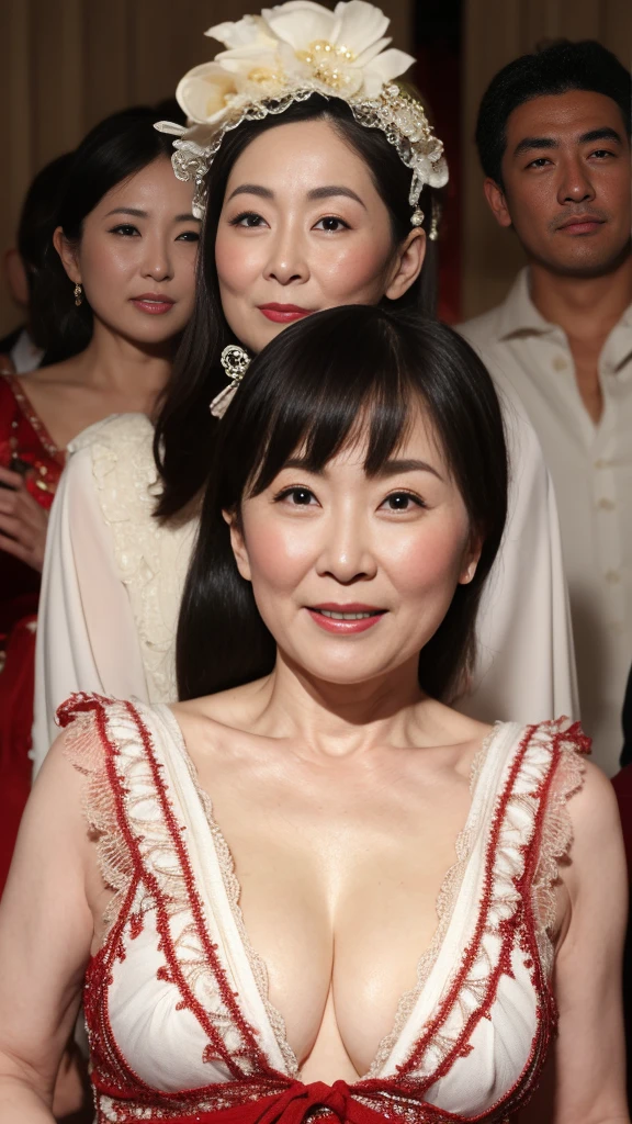 Remove Background, Medium Shot, gravure, Look forward, ((old)), Flashy makeup, Red lips, From the chest up, masterpiece, Highest quality, Very detailed, Realistic, Ultra-dense skin, Perfect Body, (1 Japanese Mature), (alone), 120 years old, Big Breasts, Mature Pornstars, Glamour, sexy, Pure white skin, Looking at the audience,