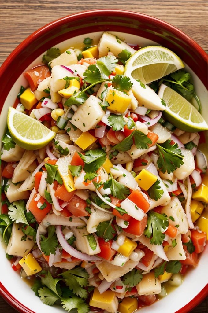 Peruvian fish ceviche dish (image where it can be seen complete)