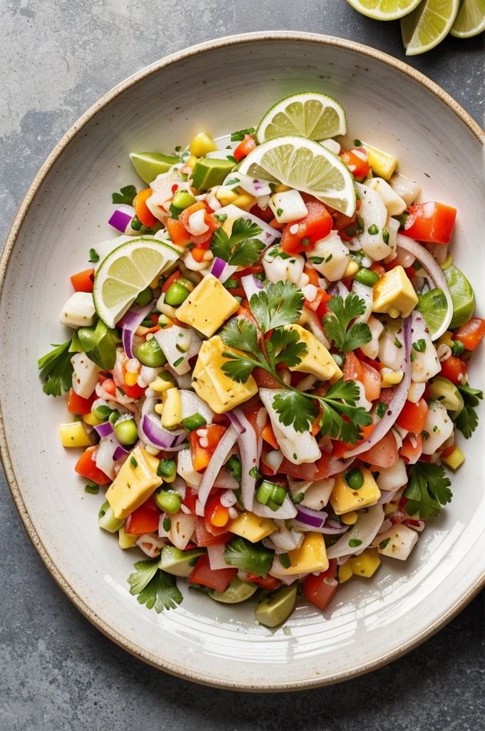 fish ceviche dish (image where it can be seen complete)