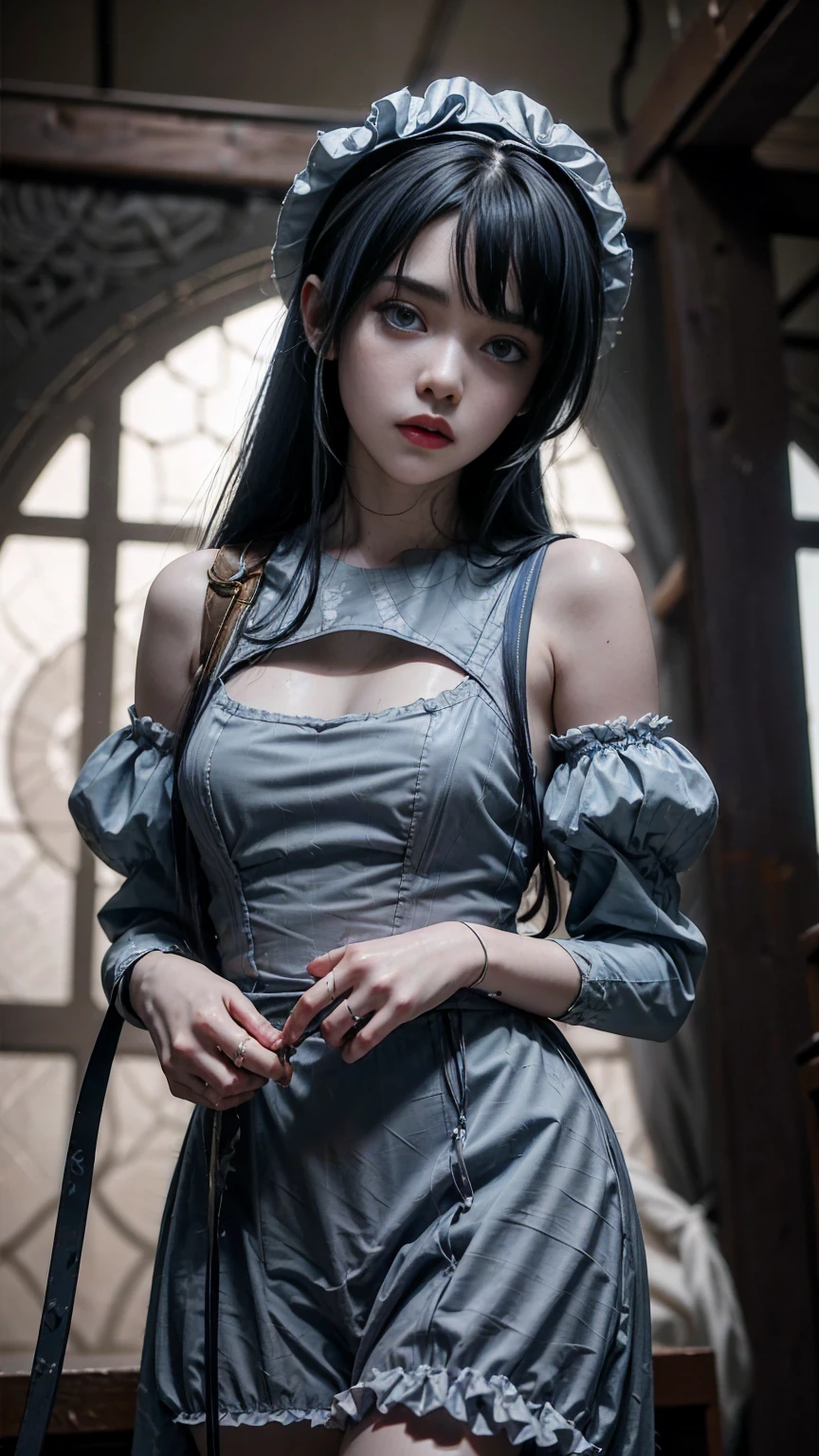 cosplay,angle of view,Natural lighting,1girll,Solo,
ta_dress,standing,bonnet,
crowd,cosplay,bblurry,Blurry,The background is blurred out,NSFW,
insanely details,Artwork by Gregory Cruderson,yoji shinkawa,Guy Denning,James Jane and Liz Gale,Ink Drip,paint splatter,((Chiaroscuro)),((((Textured)))), Blunt bangs, Long dark blue hair, Purple eyes, double tails