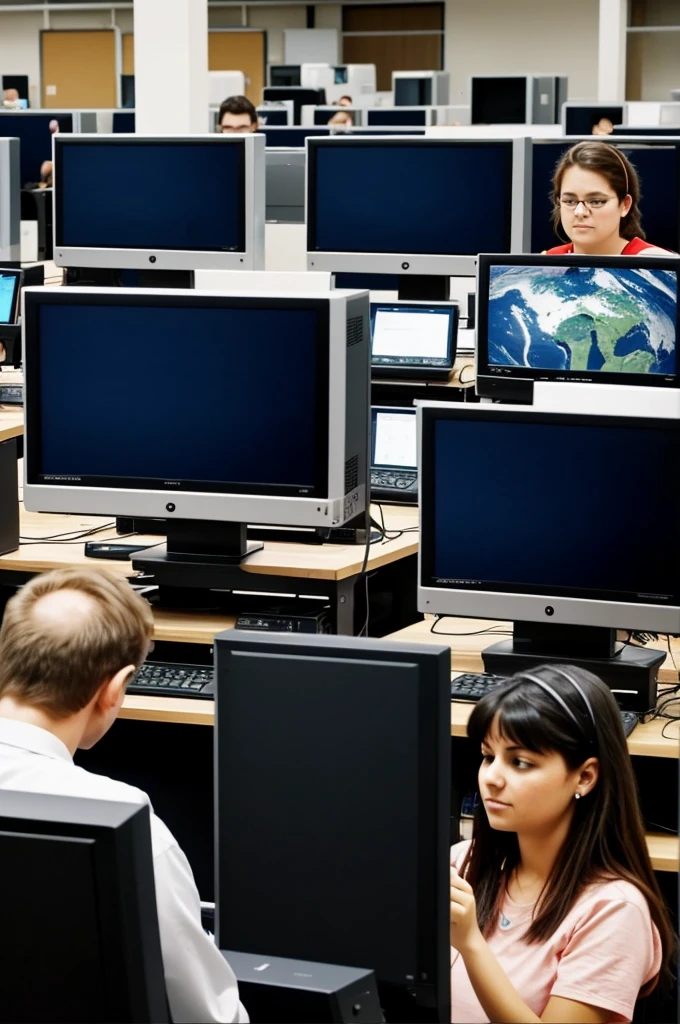 Create an image where there are five people and in the heads of these people the computers have to go demonstrating the web 1.0 2.0 3.0 4.0 and 5.0