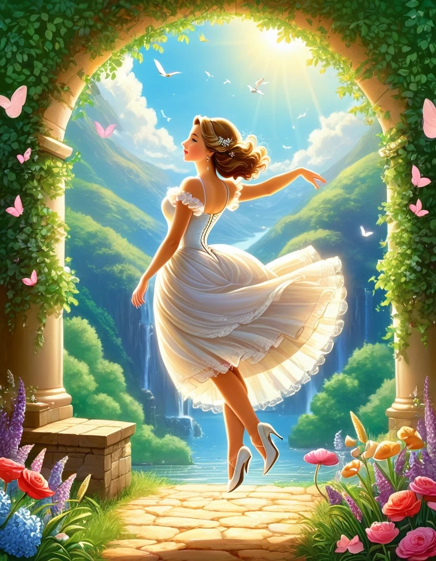 "A lady's imagination is very rapid; it jumps from admiration to love, from love to matrimony in a moment."
Image Prompt: Depict a woman's thought process, transitioning from admiration to love and then to thoughts of marriage, with a whimsical and imaginative touch.