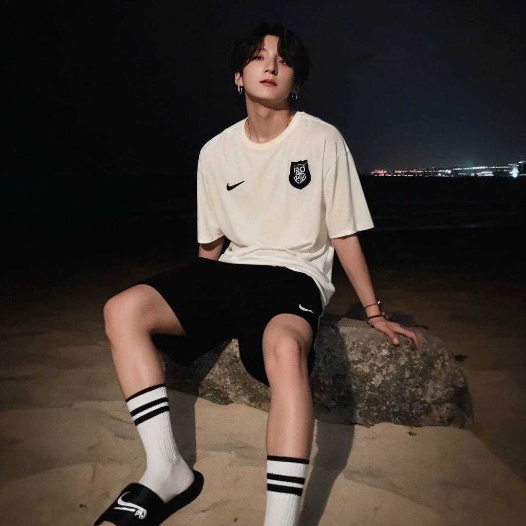 Jeon jungkook with the yellow shirt
