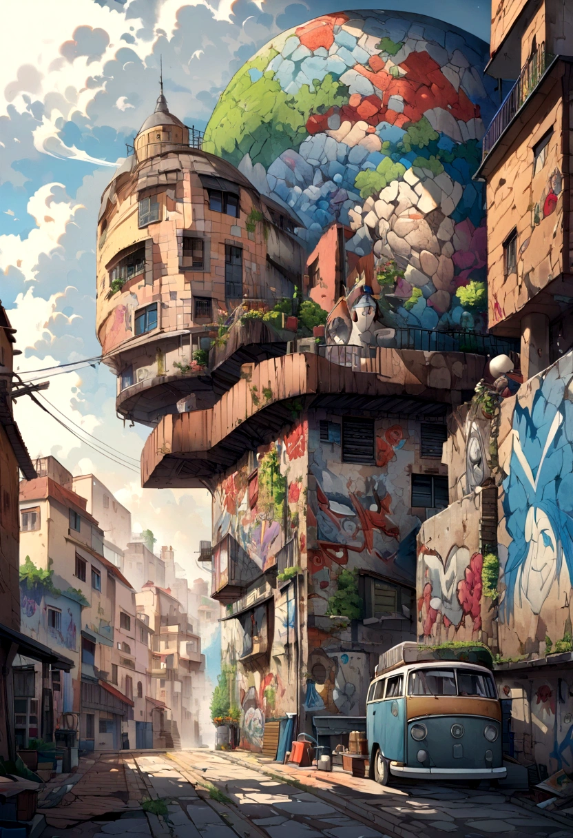 Graffiti Mosaic Mural Art Painting
