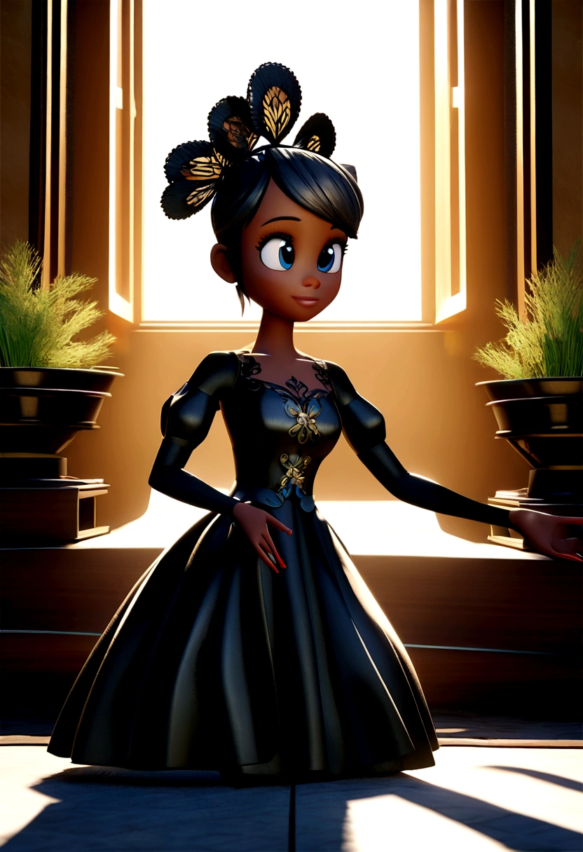 a black woman disney style pixAR 3d, high qualiy