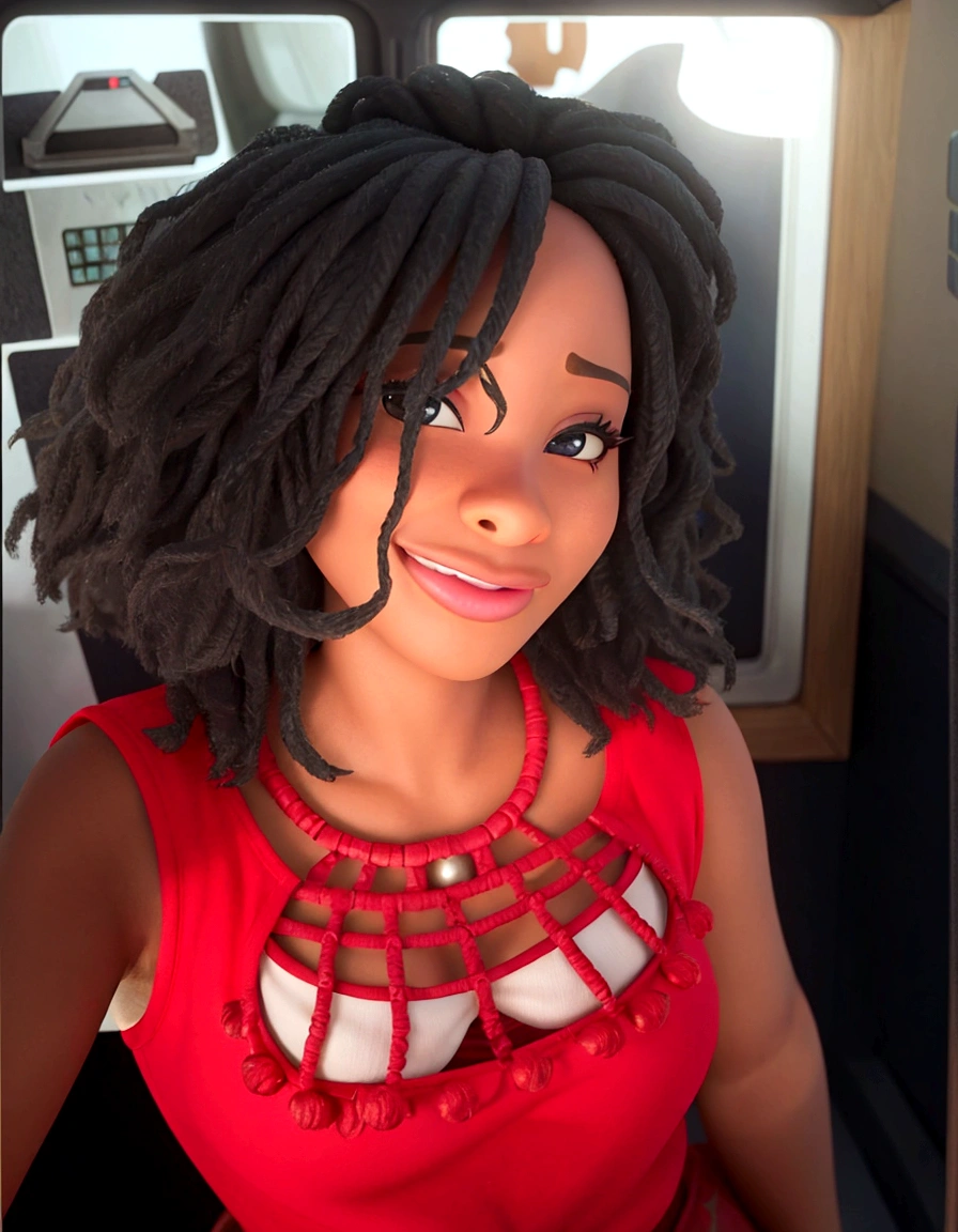 A black woman in Disney Pixar style, high qualiy