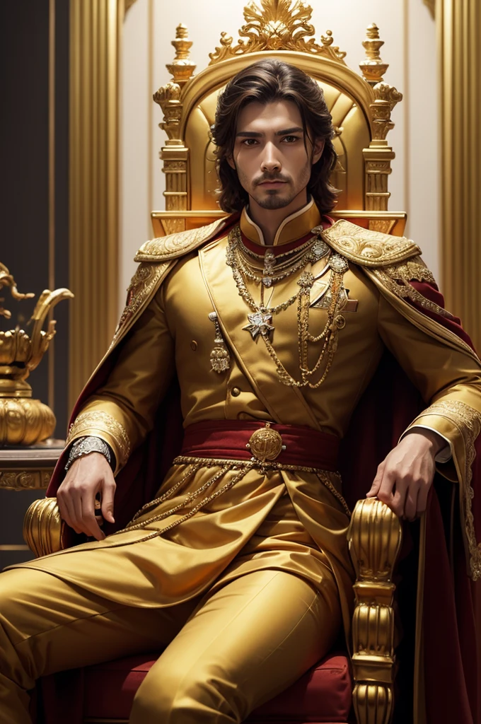 A man sitting on a golden throne