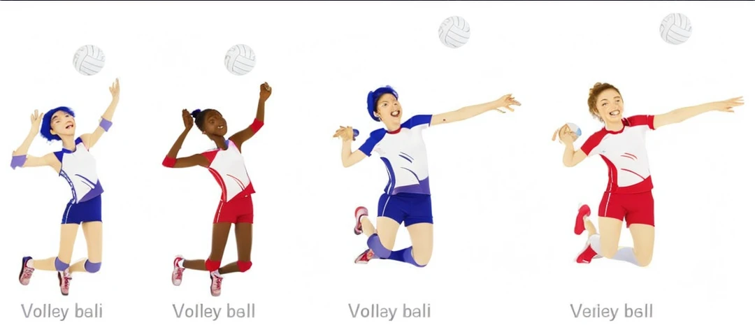 Highest quality、Highest quality、isometric、Volleyball Player、6 people、Women、Division of roles、cute、colorful