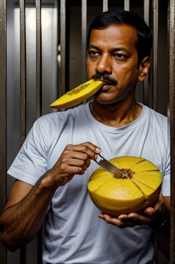 Arvind kejriwal eating mango in the jail