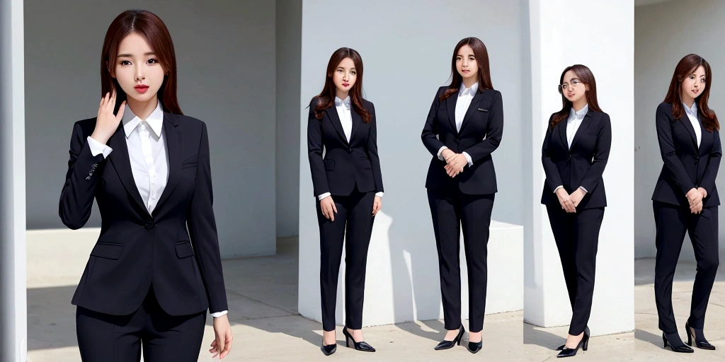 In a suit　woman