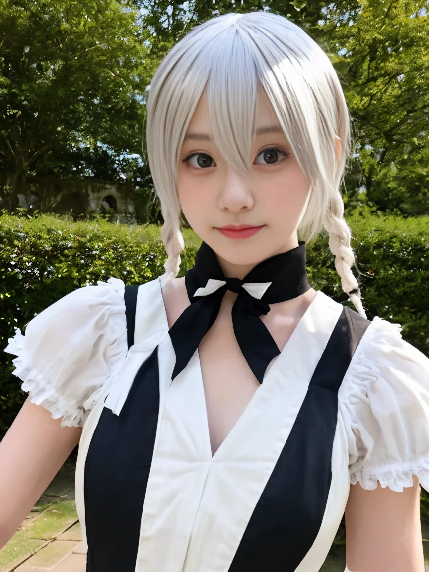 Nier:オートマタの2bの美しいコスプレ、2bのコスプレをした女性、White skin、expensive、21 years old、Englishman、Nier:2b&#39;Automata&#39;s Black Costume、Light background、Against the backdrop of ruins、Standing expensive in the middle of the church、Shooting from an angle、masterpiece、Highest quality、High resolution、Fantasy、Glare、Anime Cosplay Makeup、Real Cosplay Photos、Cool Photos、Full body portrait、Handsome pose、Wrapped in the pale glow of the morning sun、like、happiness、kind、Smooth rendering