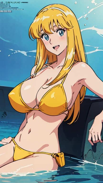Reiko_iwife,
One girl,
Blonde, Long Hair, (Huge saggy breasts), (Beautiful Nudes), Cleavage, (Upper Body, Sitting),
(Perfectly detailed anatomy, Perfect Arms, Perfect Fingers, Beautiful Face, Perfect body, Shiny skin),
Swimming in the sea,Immersed in water,
Holding a translucent ball,
(Blue triangle bikini), (Black waist pouch),
Rose Hair Accessories,
Underwater goggles,
expression(smile), (blush),
Eyes wide open,Open Mouth,
Anime cel style,
masterpiece,
Highest quality,
High resolution,
Anime Color,
Megami Magazine:1.2,
Anime poster style,
Anime key visual,
sharp,
8K,
Realistic,
(Beautiful Eyes:1.5),