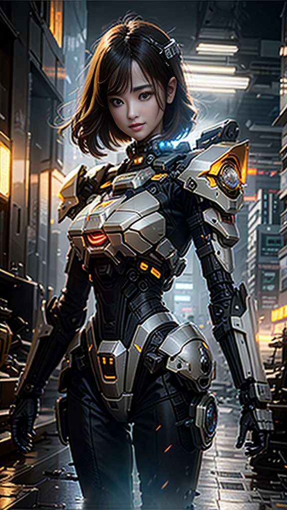 ((best quality)), ((masterpiece)), (Very detailed:1.3), 3d,Shitu-mecha, Beautiful cyberpunk woman with her mech in the ruins of the city of the forgotten war, technology,Human Development Report (High Dynamic Range),Ray Tracing,nvidia RTX,Super Resolution,Unreal 5,Subsurface scattering,PBR Textures,Post-Processing,Anisotropic filtering,Depth of Field,Maximum clarity and sharpness,Multi-layered textures,Albedo and Specular Maps,Surface Shading,Accurate simulation of the interaction between light and material,Perfect proportion,Octane Rendering,Two-color lighting,Low ISO,White Balance,Rule of Thirds,Large aperture,8K Native,High-efficiency sub-pixel,Sub-pixel convolution,Glowing particles,Light Scattering,Tyndall effect