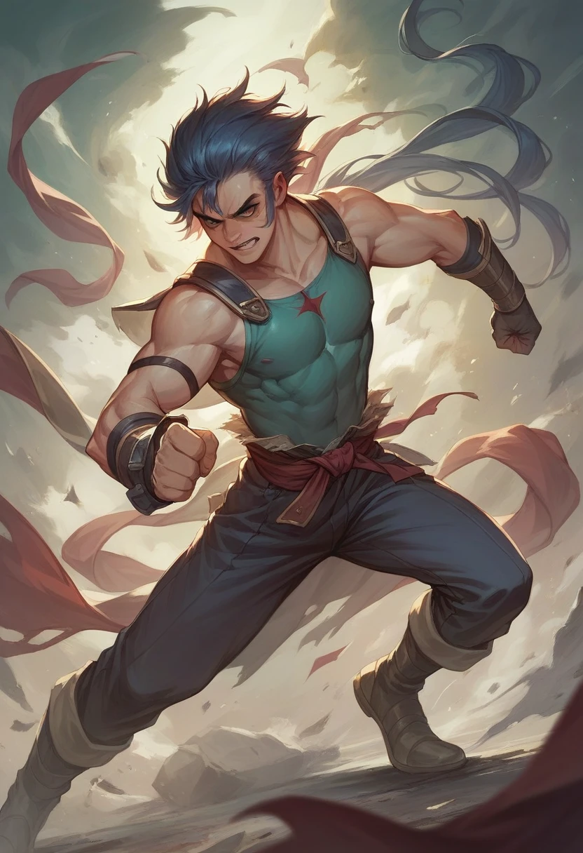 god Hades raging, very muscular body, super strong, ready for combat, in the background the Mount Olympus