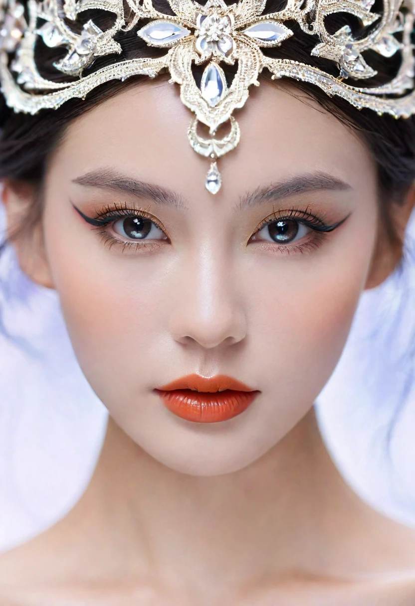 Very close face The details are clear and bright. beautiful face The most beautiful face of a young woman ever. Beautiful face, sharp, intricate details. The sharpest face ever. Over-level clarity.