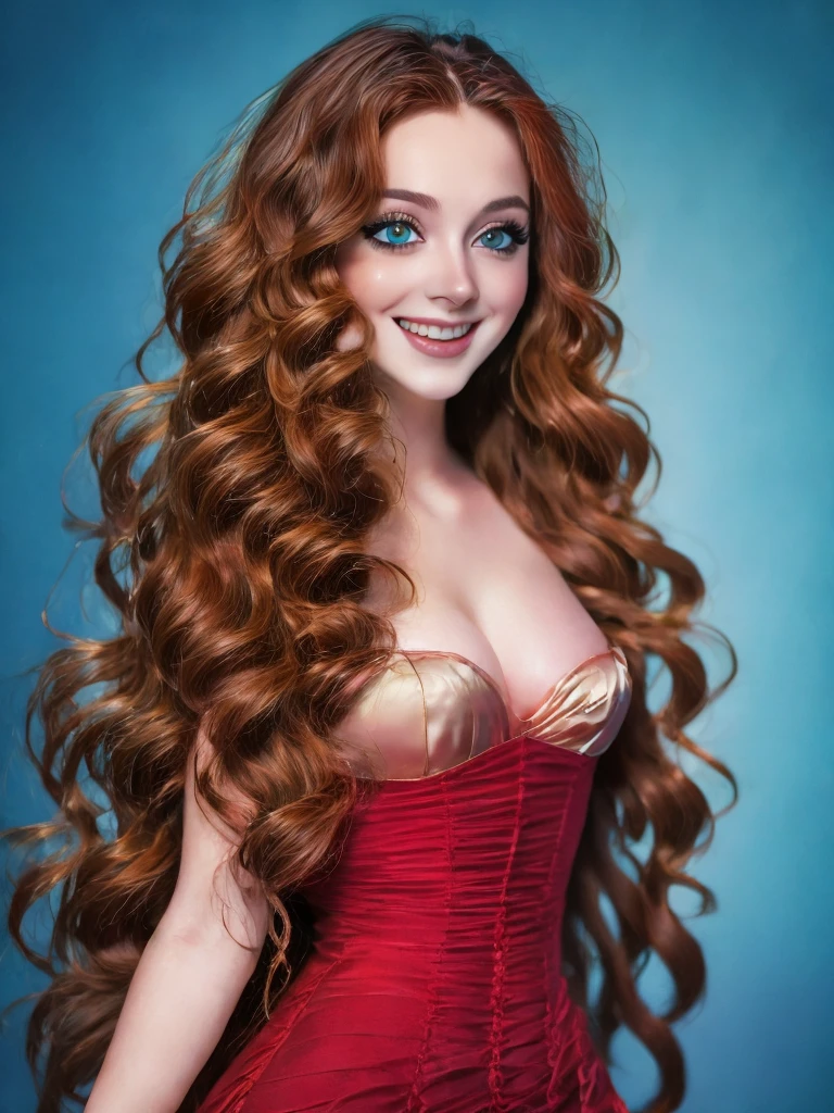 (Best quality, 4K, 8K, A high resolution, Masterpiece:1.2), Ultra-detailed, Realistic portrait of an 18 year old aristocratic girl, Exquisite facial features，Long brown curly hair details expressed, The posture is leisurely and natural，Graceful posture, Dreamy atmosphere, expressive brush strokes, mystical ambiance, Artistic interpretation,Delicately coiled hair，Floral jewelry with exquisite details, Crystal diamond jewelry，Small fresh aesthetics，Stunning intricate costumes, Fantasy illustration, Subtle colors and tones, mystical aura,The details have been upgraded