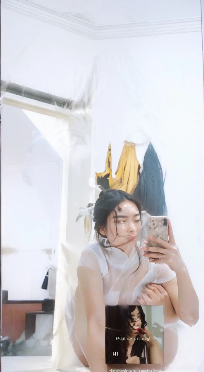 Selfie masterpiece, Home,The real picture closest to real life,night,indoor,Realistic skin color,A sexy and sweet Asian beauty,Taiwanese beauty,Korean idol,Japanese idol faces,Her black hair is shoulder length,Bangs,Very realistic skin surface particles,Close to a very real natural state,best quality, (Extremely detailed skin), (best quality), (Super realistic), (The most realistic shadow), Absurdly Beautiful Asian Mixed Race Woman, Realistic lighting, (abyss), Beautiful and delicate, Artworks by Peter Mohr Bacher,