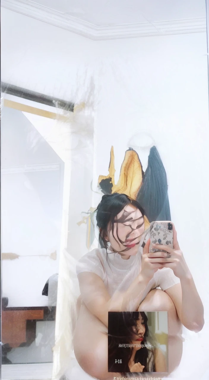 Selfie masterpiece, Home，The real picture closest to real life，night，indoor，Realistic skin color，A sexy and sweet Asian beauty，Taiwanese beauty，Korean idol，Japanese idol faces，Her black hair is shoulder length，Bangs，Very realistic skin surface particles，Close to a very real natural state，best quality, (Extremely detailed skin), (best quality), (Super realistic), (The most realistic shadow), Absurdly Beautiful Asian Mixed Race Woman, Realistic lighting, (abyss), Beautiful and delicate， Artworks by Peter Mohr Bacher,