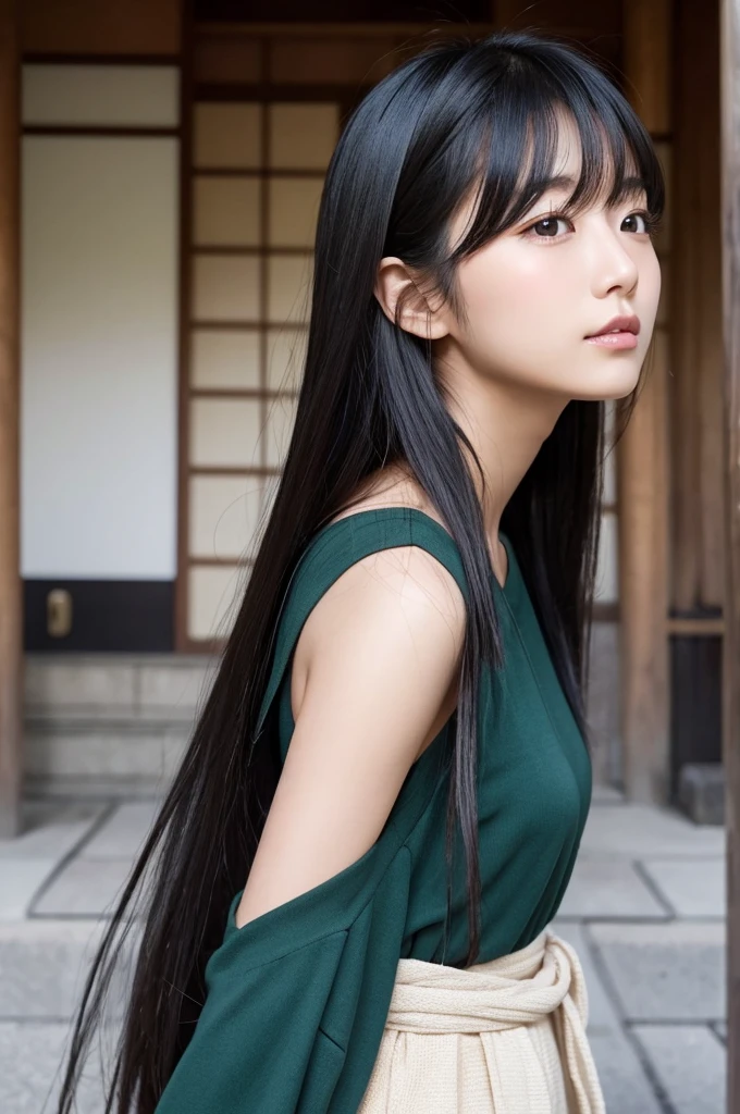Japanese women、One person、Upper Body、Black Hair、Long Hair、There's a white haze coming out of my head、Drooling、beautiful、A woman who embodies stress、Looking at me sadly
