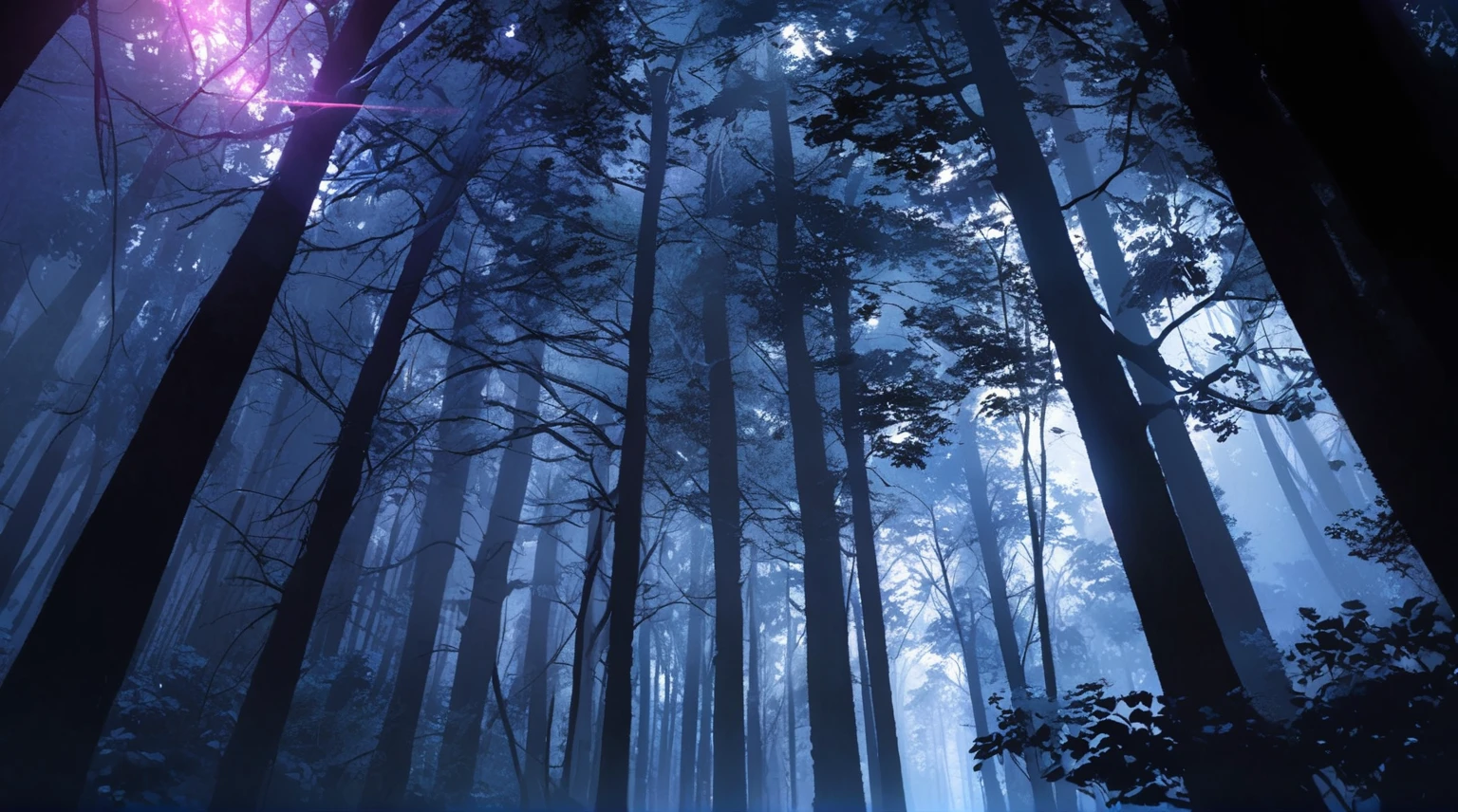 Cinematic forest lighting,Eerie Dark Forest