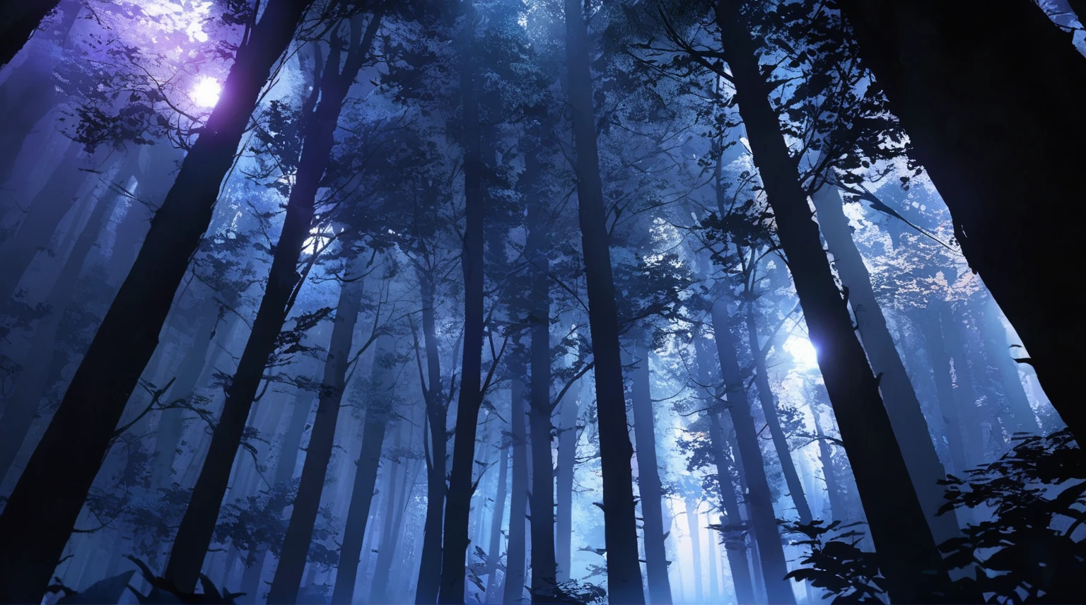 Cinematic forest lighting,Eerie Dark Forest