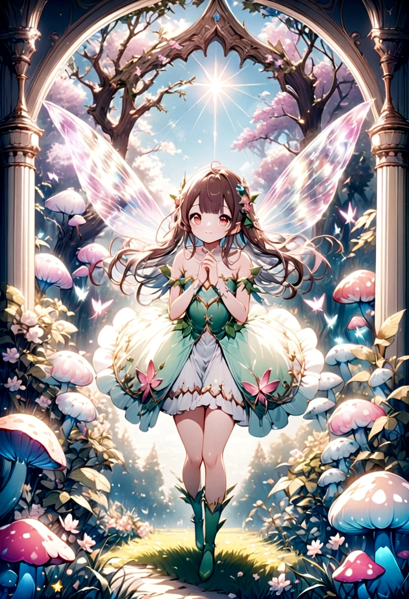 Brown hair. Anime girl. Asian girl. Ulzzang. Brown eyes. Smiling. Hoodie. a pixie wearing pixie armor,flying through the magical forest,sparkling fairy dust,floating flower petals,majestic sunlight filtering,beautifully textured foliage,enchanted glowing mushrooms,twinkling stars,surreal atmosphere,breathtaking scenery,whimsical details,glowing ethereal wings,fantasy realm,enchanted creatures,mystical aura,graceful motion,magical energy,tiny sparkling jewels,dream-like ambiance,serene and enchanting,ethereal beauty,magical adventure,enchanting colors,enchanted beings,fairy tale setting,enchanted light beams,spellbinding charm,tiny intricate details,magical wonderland,fantasy-filled,enchanted whispers,floating and ethereal,light and airy,mysterious yet inviting,otherworldly vine-covered trees,colorful and vibrant,a world of imagination,fantastical elements,breathtaking flight,playful and mischievous,exquisite craftsmanship,whispering tree spirits