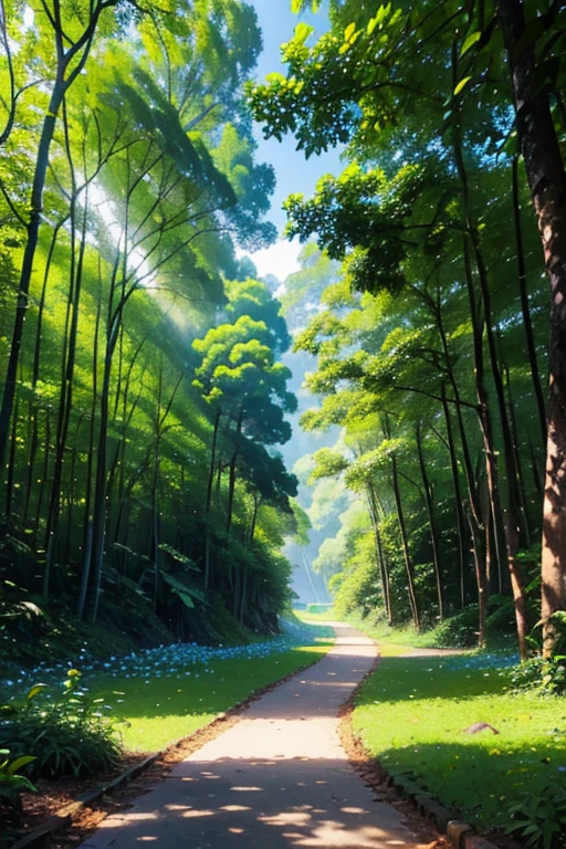 Lush forests
Sunlit pathways
Clear blue skies
Blooming lotuses
Tranquil lakes
Shady groves
Warm breeze
Birds singing