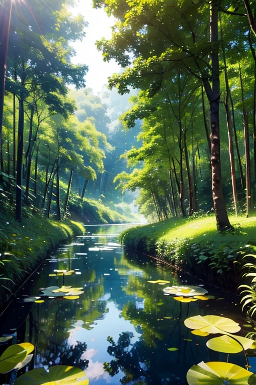 Lush forests
Sunlit pathways
Clear blue skies
Blooming lotuses
Tranquil lakes
Shady groves
Warm breeze
Birds singing