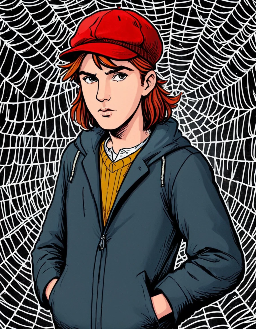 "I'm the most terrific liar you ever saw in your life."

Image Prompt: Create an image that depicts the protagonist, Holden Caulfield, surrounded by a web of lies and deceptions, showcasing his complex and troubled nature.