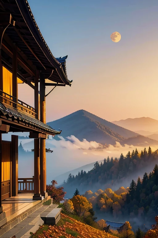 Falling leaves
Golden hues
Crisp air
Harvest moon
Majestic mountains
Quiet temples
Rich colors
Misty mornings