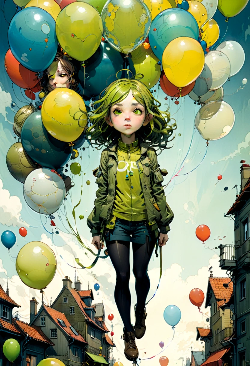 by Jean-Baptiste Monge and Tomer Hanuka, Chartreuse 78, wide angle, hyper detailed, comic cover, bold lines, expressive drawing, American woman, text in balloons.