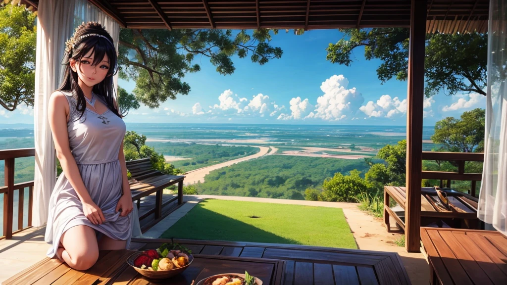 Beautiful view of Cambodia's ancient village from above, Photo-realistic, High definition, 8K