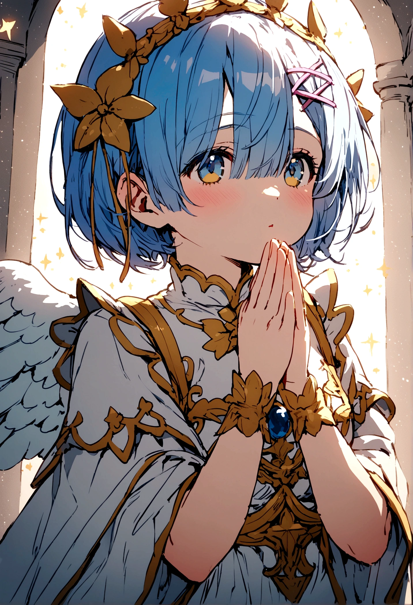 pov, Angel, praying, Rem, (cosplay angel)