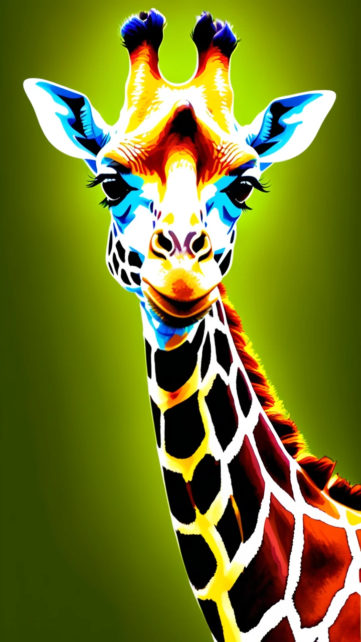 a giraffe., color saturated, Disney style