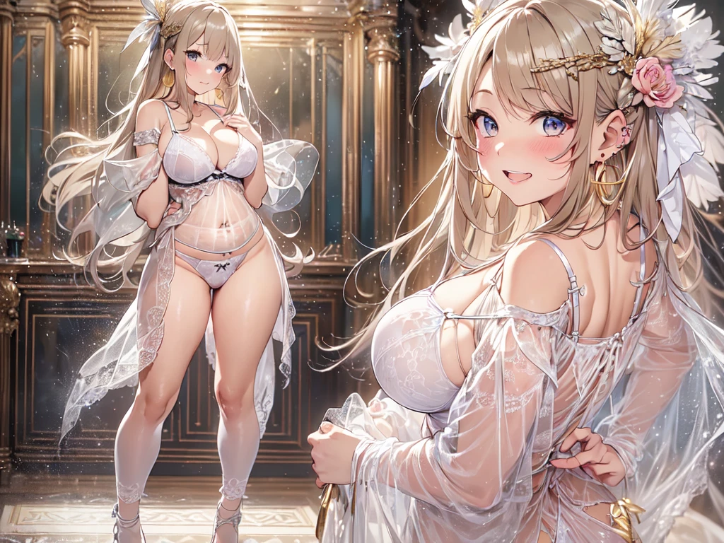 40-year-old Mature Woman、Sensual curves、Huge breasts、Thighs、bubble、お尻のmasterpiece, 最high quality, Very detailedな, Full Body Shot, Mature Woman, 美しい Mature Woman, Nightgowns and underwear, Captivating smile, Thick lips, plump唇, blush, Looking at the audience, Provocative expression, Beautiful hairstyle, Cleavage, plump、Curvy Hips、Attractive face、Mischievous face、Sexy Lingerie 、An inviting gaze、Expressing emotions、Obscene underwear、Erotic see-through lingerie set、Standing position、Gorgeous Accessories 、Big Breastsの女性, Bare shoulders, Blonde, colored feather, metal ornaments, colored Flowers, particle, Light, (masterpiece, 最high quality, 最high quality, Official Art, beautifully、aesthetic:1.2), (1 Girl:1.3), Very detailed,(Fractal Art:1.1),(colorful:1.1)(Flowers:1.3),Most detailed,(Tangled:1.2), (Dynamic pose), (Abstract background:1.3), (Shiny skin), (Many colors :1.4), ,(Earrings:1.4), (feather:1.4),masterpiece, 最high quality, Very detailedな, 30~40 years, Full Body Shot, Mature Woman, 美しい Mature Woman, Nightgowns and underwear, Captivating smile, Thick lips, plump唇, blush, Looking at the audience, Provocative expression, Short Hairstyles, Cleavage, plump、Curvy Hips、Attractive face、Mischievous face、Sexy Lingerie 、An inviting gaze、Expressing emotions、Obscene underwear、Erotic see-through lingerie set、Standing position、Gorgeous Accessorier.々Hair style,Gold headband,Ample breasts,Uneven buttocks,Greek clothing,Tulle covers the chest,Perfect balance, Detailed clothing details,marble,Statue of God,cinematic Lighting, Film Grain, Fuji Color, contrast of Light and dark, 8K, masterpiece, Very detailedな, High detail, high quality, High resolution, 、(((Erotic see-through lingerie set)))、Gorgeous Accessories、Lift your butt, From below, (((Browsing Caution:1.2)))、Exposed breasts、Breathless face、Openwork decoration,(((See-through dress)))、(((Anatomically correct body))) , 最high quality, Very detailedな, (((Obscene underwear)))、Lift your butt, From below, (Browsing Caution: 1.4)、Exposed breasts、(((Breathless face)))、Openwork decoration,(((See-through dress)))、(((R-18)))、Feast、Whirlpool、Thighs, Big Breasts, Are standing, Cowboy Shot, blush, 1 Girl, (masterpiece:1.3), (High resolution), (8K), (Very detailed), Perfect Face, Beautiful eyes and face, (((最high quality))), (Very detailedな), Detailed face and eyes, (alone), High resolution、Beautiful Eyes,(((Sexy pose)))、(((Big Breasts)))、(((超High resolution)))、(((Detailed Description)))