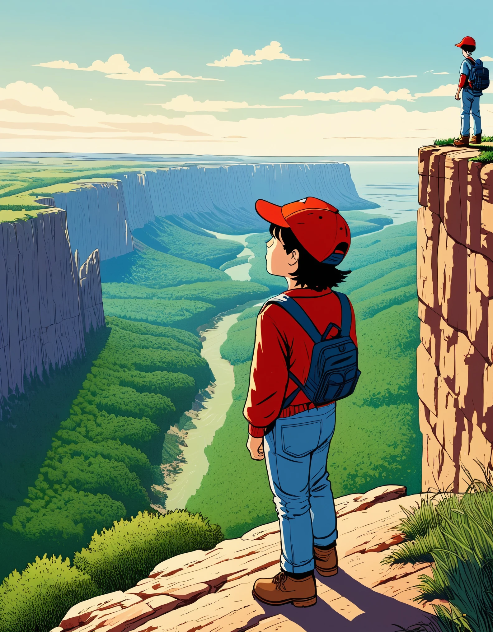 "I'd just be the catcher in the rye and all."

Image Prompt: Create a dreamlike scene of Holden standing on the edge of a cliff, reaching out to save children who are about to fall, symbolizing his desire to protect innocence.