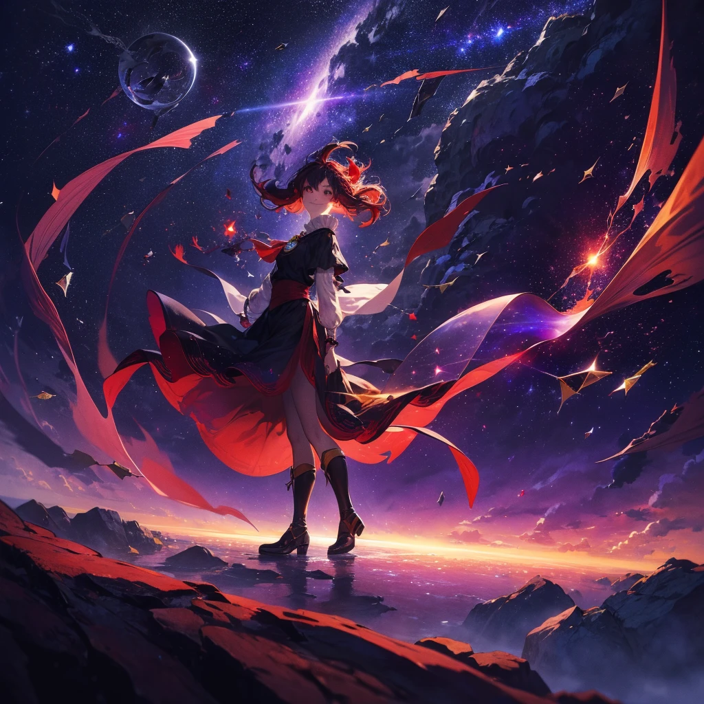 (((Fantasy　Flanders Scarlet)))　((Moonlit Night　star　smile　drop down　Catch the wind　End of the Galaxy　Broken glass　There is a black hole))　(Shining Background　Shining Edges)