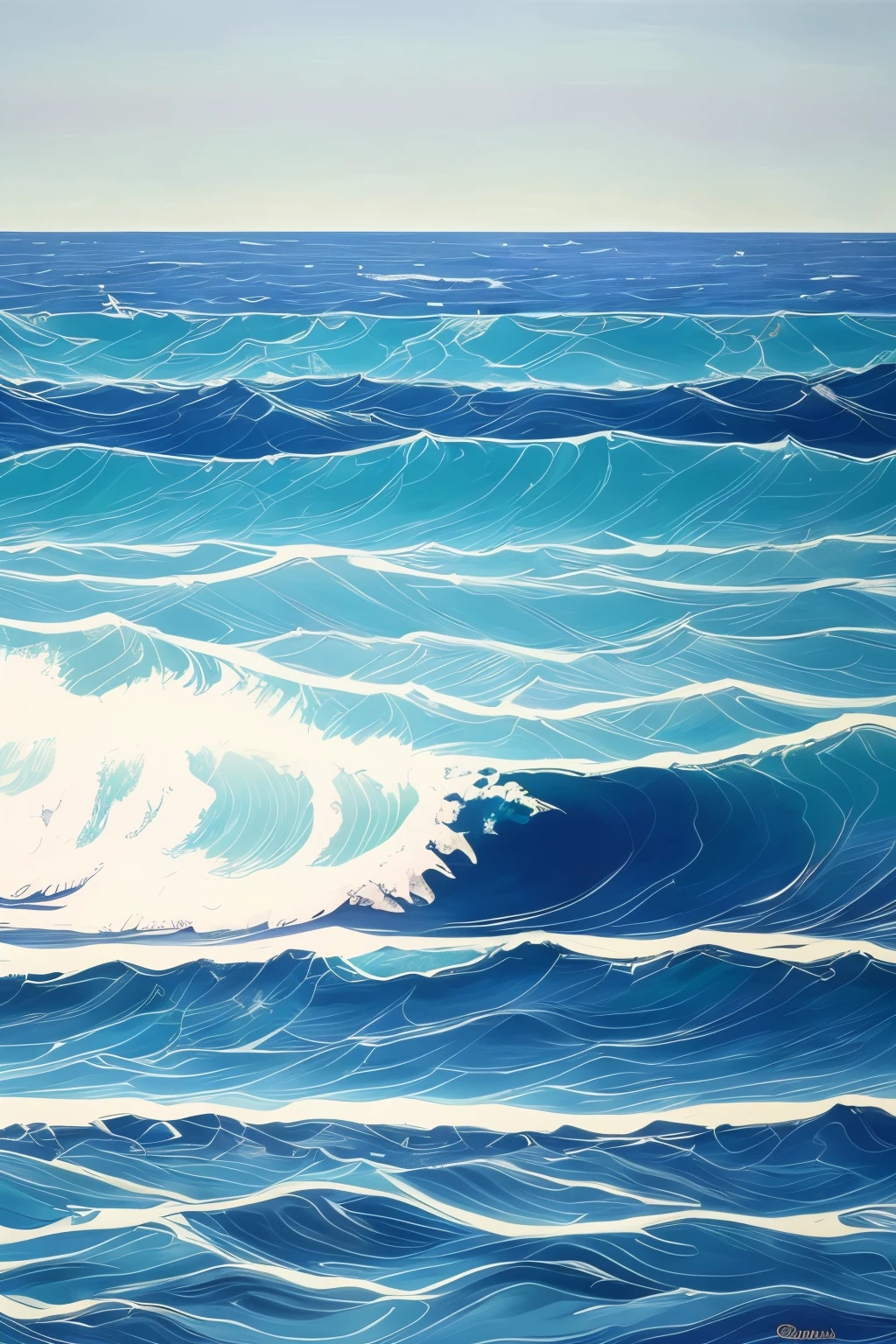 A pattern of beautiful waves for a painting 