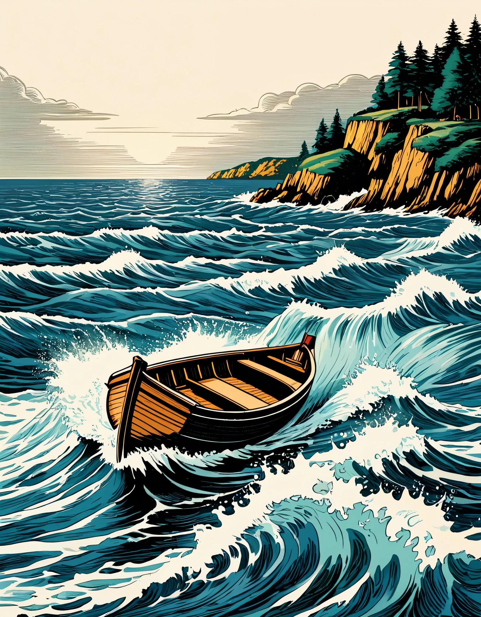 "So we beat on, boats against the current, borne back ceaselessly into the past."
Image Prompt: Create an image of a small boat struggling against a powerful current, with a backdrop symbolizing the past receding into the distance, representing the novel's theme of nostalgia and unattainable dreams.