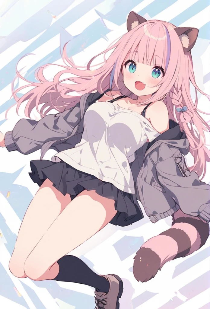 score_9, score_8_up, score_7_up, source_anime BREAK 1girl, solo, wide hips, smile, leona, pink hair, long hair, animal ears, yellow eyes, detached sleeves, white sweater, turtleneck, sweater dress, sports bra, large breasts, white belt, thighs, spandex shorts, looking at viewer, sitting, knees up, hugging her legs,