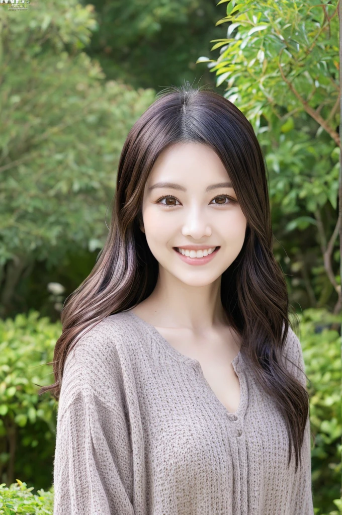 Minami Hamabe,(highest quality,16k,High resolution:1.2),Dark brown long hair,Girls in their 20s,Very detailed,One Girl,A beautiful 26 year old woman,(Minami Hamabe:1.3),(smile),garden,(high quality,ultra detailed,best quality,masterpice,4k,taken by nikon d750:1.0)