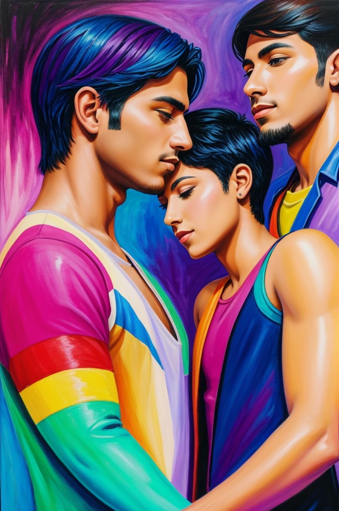 A painting of bisexuality in gay colors 