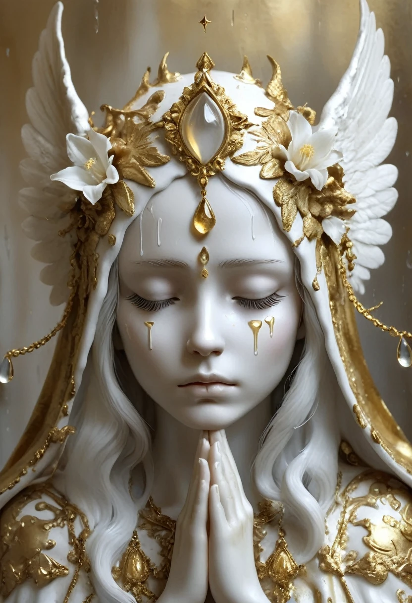 Angels shed tears，Gold and white，sacred